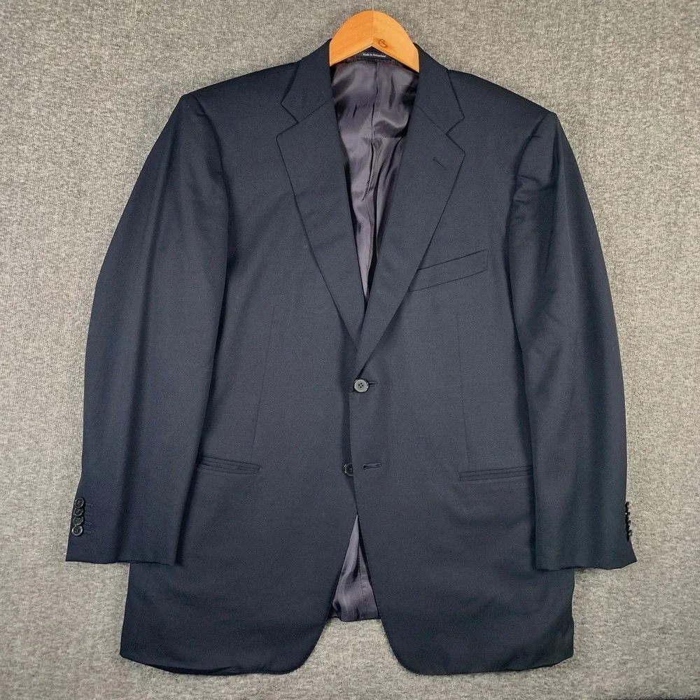 Ermenegildo Zegna Blazer Jacket Men 46 Navy Blue Multiseason Sport Coat Wool